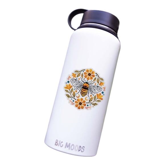 Big Moods Flowers And Bee Clear Sticker - Picture 3 of 5